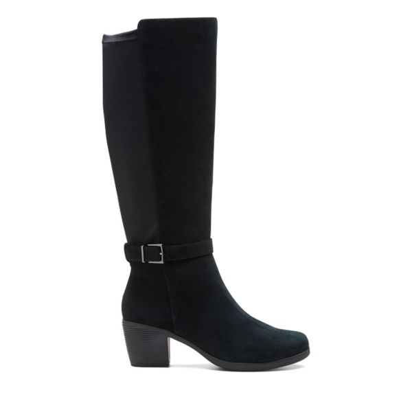 Clarks Womens Un Lindel Hi Knee High Boots Black | USA-326518